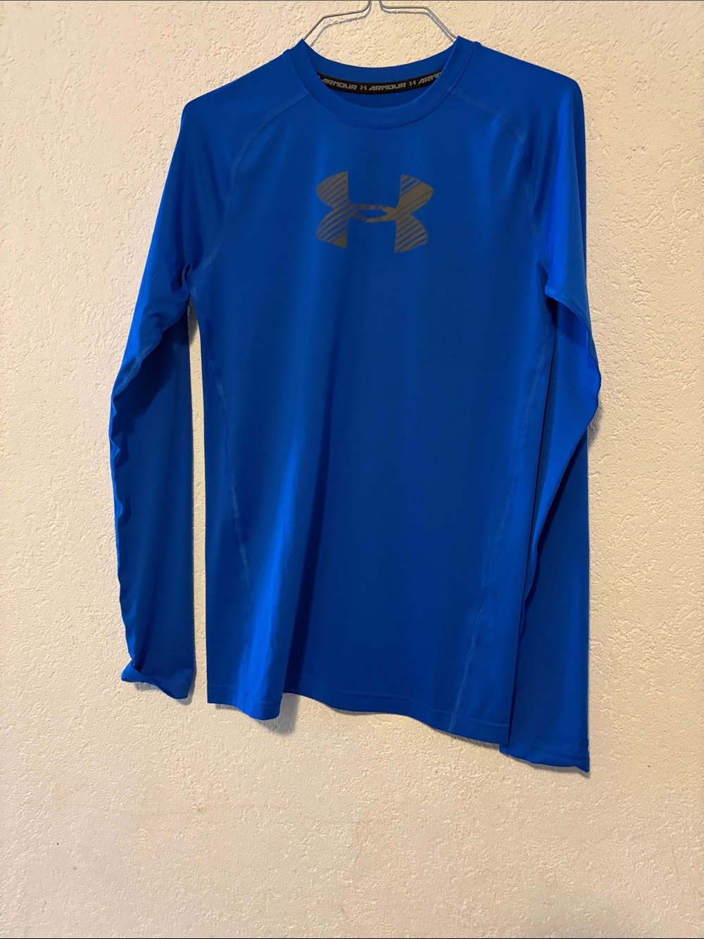 Under Armour Long-Sleeve Compression Shirt - Royal Blue with Black Logo